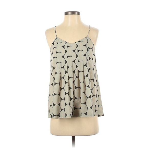 Madewell Circle Dot Pleated Cami Womens Blouse Tan Size 0 - Picture 13 of 13